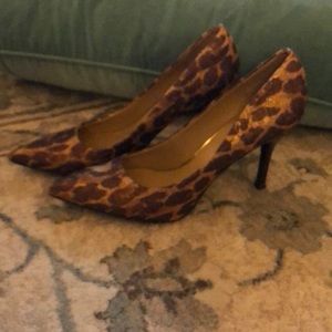EUC Nine West shimmer leopard heel, gorgeous, 6
